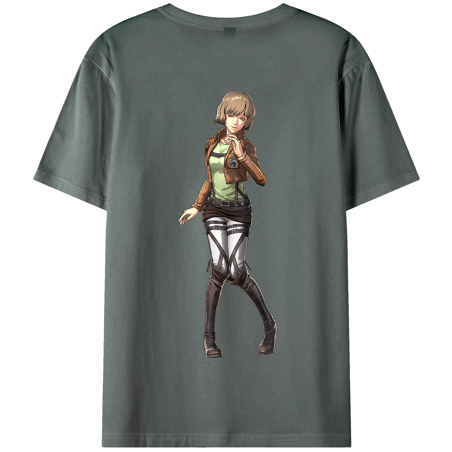 （画像用） 進撃の巨人 ヒツチ Attack on Titan Hitch 綿100％半袖Tシャツ（背面プリント）